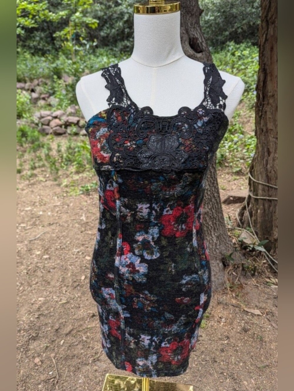Free People Small Black Lace Mini Dress - Picture 1 of 5